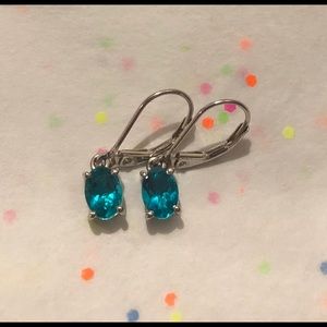 London Blue Topaz Stamped 925 SS Earrings